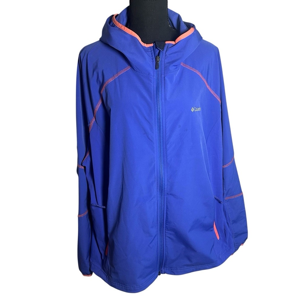Columbia Women's Purple Coral Omni-Shield Hooded Jacket Waterproof Breathable 3x
